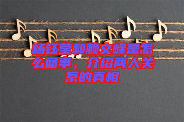 楊鈺瑩和賴(lài)文峰是怎么回事，介紹兩人關(guān)系的真相