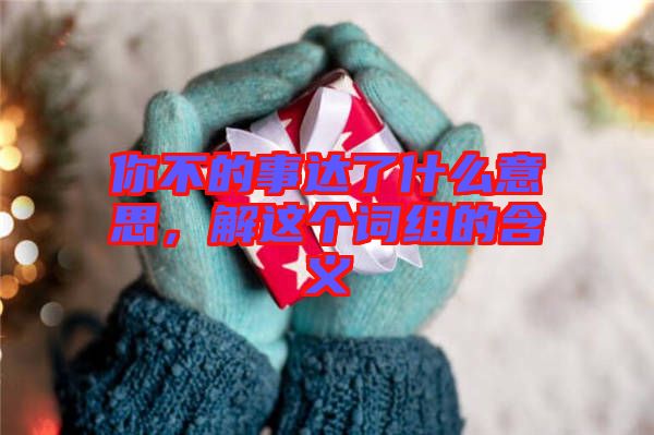 你不的事達(dá)了什么意思，解這個(gè)詞組的含義