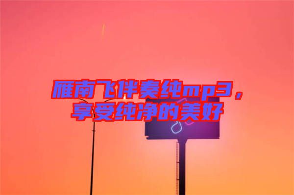 雁南飛伴奏純mp3，享受純凈的美好