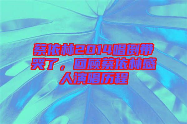 蔡依林2014唱倒帶哭了，回顧蔡依林感人演唱歷程