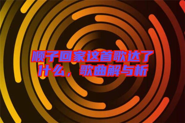 順子回家這首歌達(dá)了什么，歌曲解與析