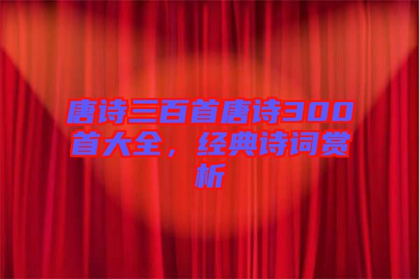 唐詩三百首唐詩300首大全，經(jīng)典詩詞賞析