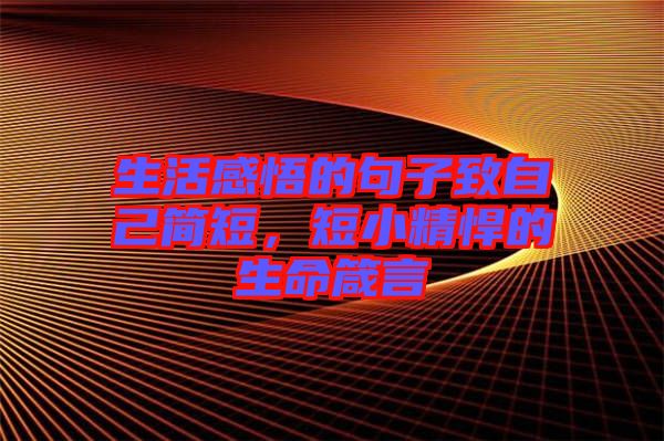 生活感悟的句子致自己簡短，短小精悍的生命箴言