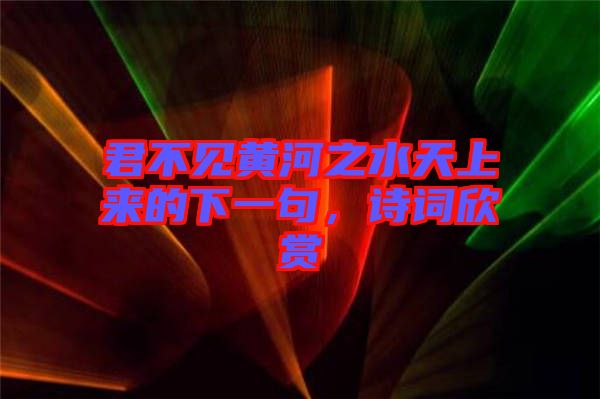 君不見(jiàn)黃河之水天上來(lái)的下一句，詩(shī)詞欣賞