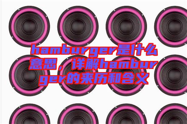 hamburger是什么意思，詳解hamburger的來歷和含義