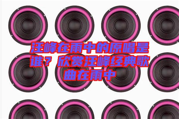 汪峰在雨中的原唱是誰？欣賞汪峰經(jīng)典歌曲在雨中