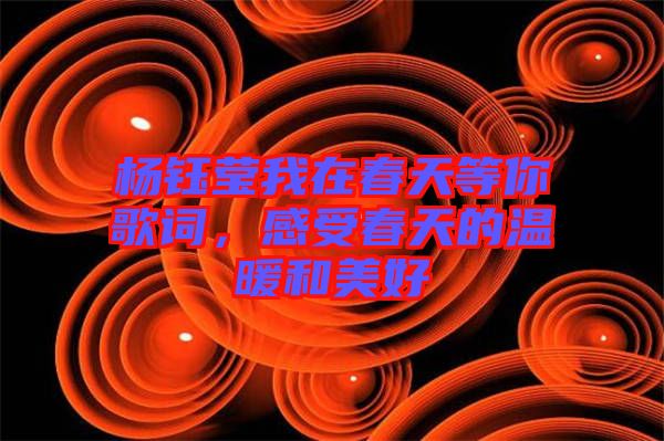 楊鈺瑩我在春天等你歌詞，感受春天的溫暖和美好