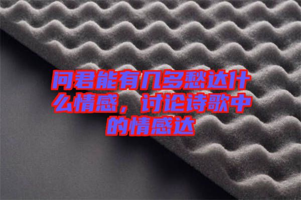 問君能有幾多愁達(dá)什么情感，討論詩歌中的情感達(dá)