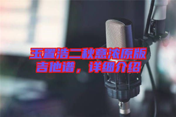 玉置浩二秋意濃原版吉他譜，詳細介紹