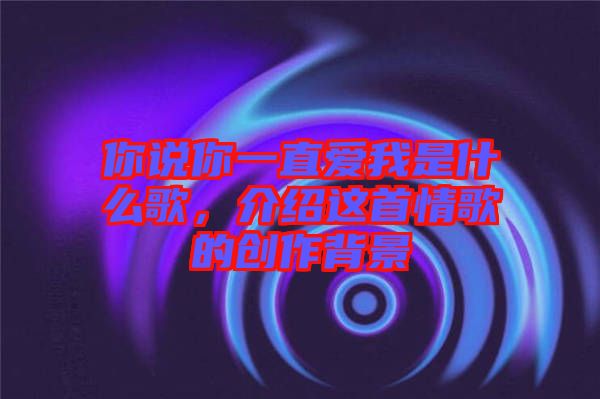 你說(shuō)你一直愛我是什么歌，介紹這首情歌的創(chuàng)作背景