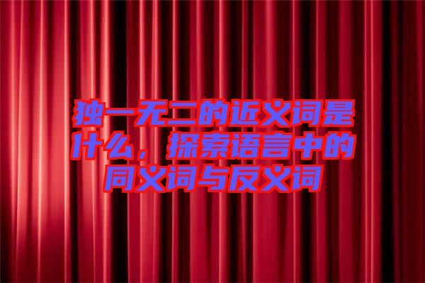 獨(dú)一無二的近義詞是什么，探索語言中的同義詞與反義詞