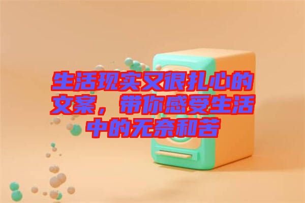生活現(xiàn)實(shí)又很扎心的文案，帶你感受生活中的無奈和苦