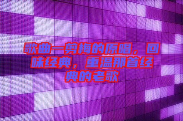 歌曲一剪梅的原唱，回味經(jīng)典，重溫那首經(jīng)典的老歌