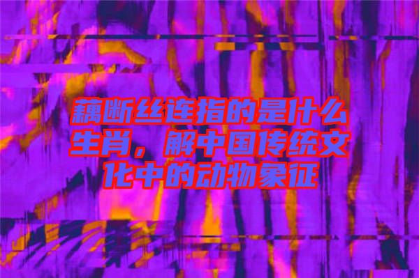 藕斷絲連指的是什么生肖，解中國傳統(tǒng)文化中的動物象征