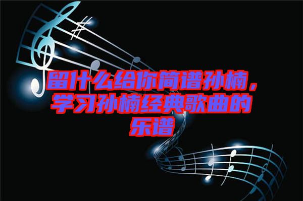 留什么給你簡(jiǎn)譜孫楠，學(xué)習(xí)孫楠經(jīng)典歌曲的樂(lè)譜