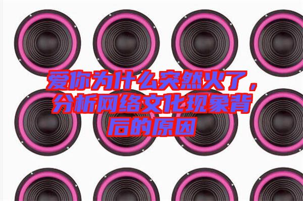 愛你為什么突然火了，分析網絡文化現(xiàn)象背后的原因