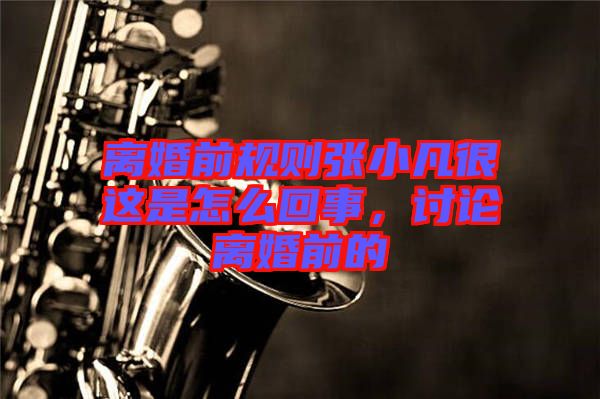 離婚前規(guī)則張小凡很這是怎么回事，討論離婚前的