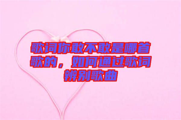 歌詞你敢不敢是哪首歌的，如何通過歌詞辨別歌曲