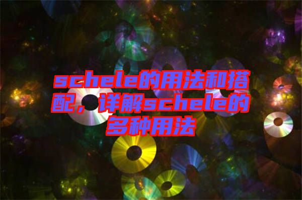 schele的用法和搭配，詳解schele的多種用法