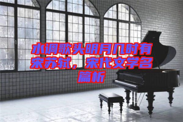 水調(diào)歌頭明月幾時(shí)有宋蘇軾，宋代文學(xué)名篇析