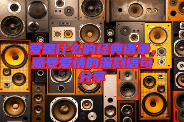 愛是什么的經(jīng)典語(yǔ)錄，感受愛情的深刻語(yǔ)句分享