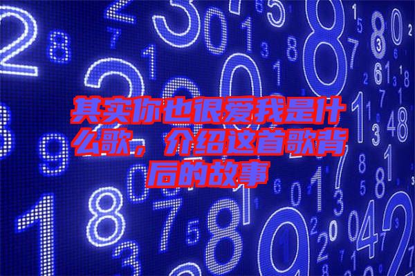 其實你也很愛我是什么歌，介紹這首歌背后的故事