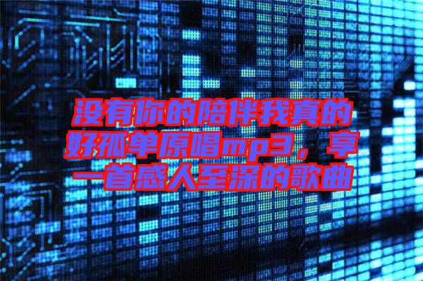 沒有你的陪伴我真的好孤單原唱mp3，享一首感人至深的歌曲