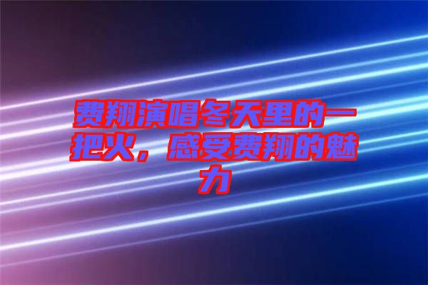 費翔演唱冬天里的一把火，感受費翔的魅力