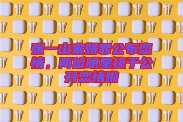張一山宋妍霏公布戀情，兩位明星終于公開戀情啦