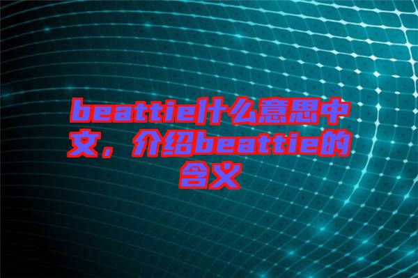 beattie什么意思中文，介紹beattie的含義