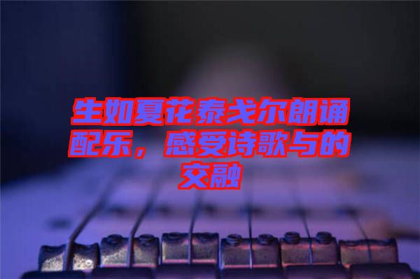 生如夏花泰戈爾朗誦配樂，感受詩歌與的交融