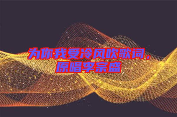 為你我受冷風(fēng)吹歌詞，原唱李宗盛
