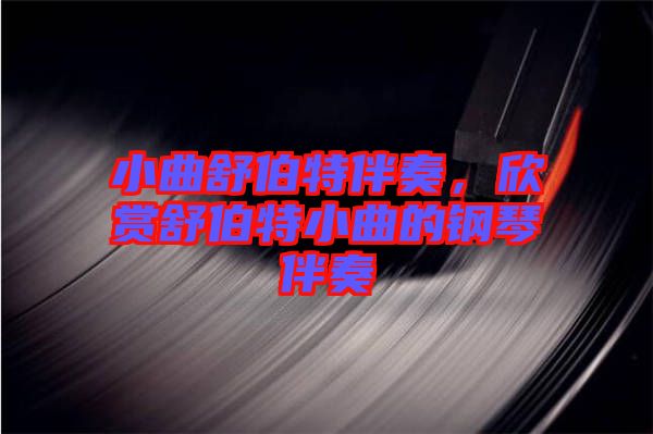 小曲舒伯特伴奏，欣賞舒伯特小曲的鋼琴伴奏