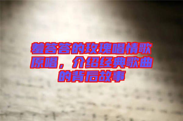羞答答的玫瑰唱情歌原唱，介紹經(jīng)典歌曲的背后故事