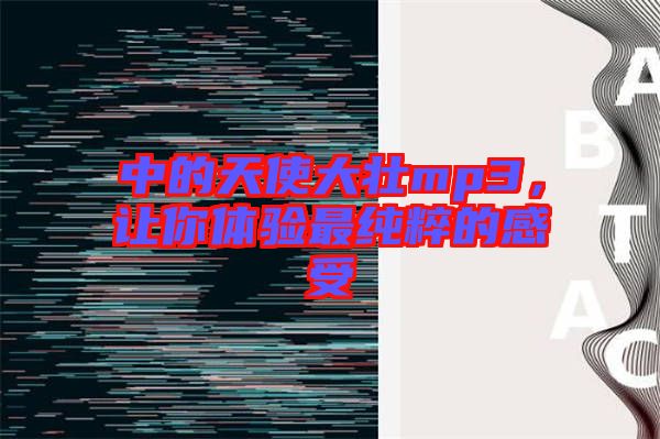 中的天使大壯mp3，讓你體驗(yàn)最純粹的感受