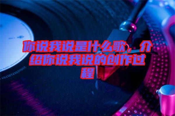 你說(shuō)我說(shuō)是什么歌，介紹你說(shuō)我說(shuō)的創(chuàng)作過(guò)程