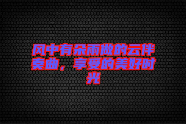 風中有朵雨做的云伴奏曲，享受的美好時光