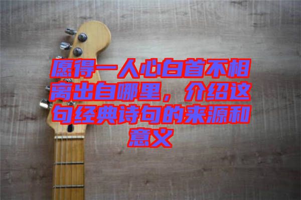 愿得一人心白首不相離出自哪里，介紹這句經(jīng)典詩(shī)句的來源和意義