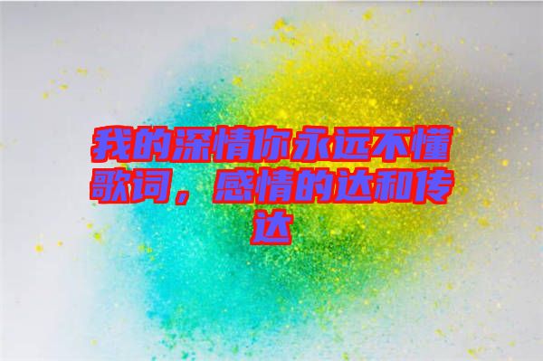 我的深情你永遠不懂歌詞，感情的達和傳達