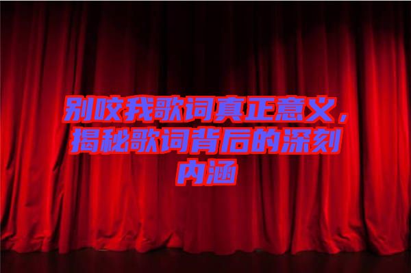 別咬我歌詞真正意義，揭秘歌詞背后的深刻內(nèi)涵