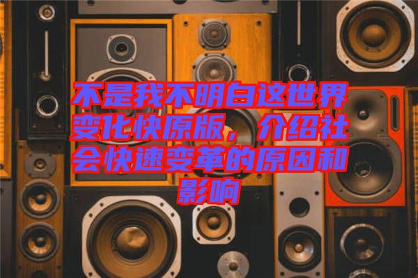 不是我不明白這世界變化快原版，介紹社會快速變革的原因和影響