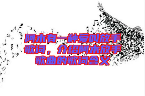 阿木有一種愛叫放手歌詞，介紹阿木放手歌曲的歌詞含義