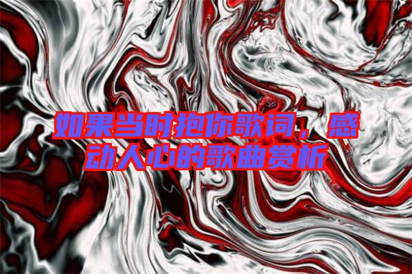 如果當(dāng)時(shí)抱你歌詞，感動(dòng)人心的歌曲賞析