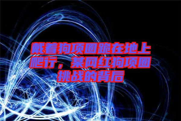 戴著狗項(xiàng)圈跪在地上爬行，某網(wǎng)紅狗項(xiàng)圈挑戰(zhàn)的背后