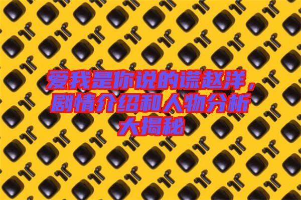 愛我是你說的謊趙洋，劇情介紹和人物分析大揭秘