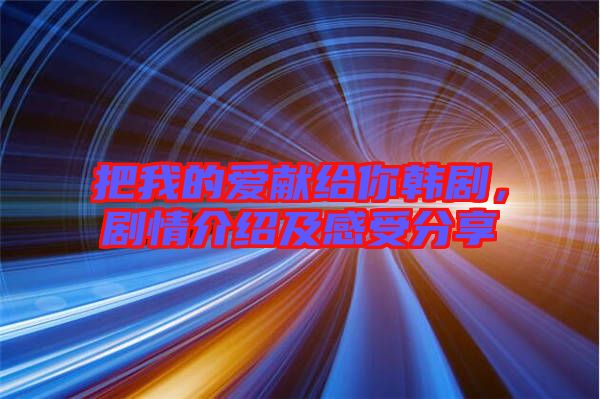把我的愛獻(xiàn)給你韓劇，劇情介紹及感受分享