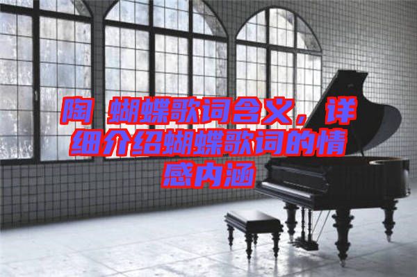 陶喆蝴蝶歌詞含義，詳細(xì)介紹蝴蝶歌詞的情感內(nèi)涵
