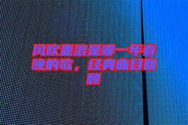 風(fēng)吹麥浪是哪一年春晚的歌，經(jīng)典曲目回顧