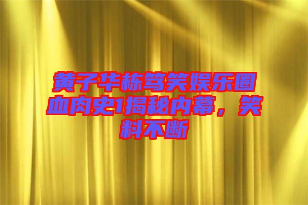 黃子華棟篤笑娛樂圈血肉史1揭秘內(nèi)幕，笑料不斷