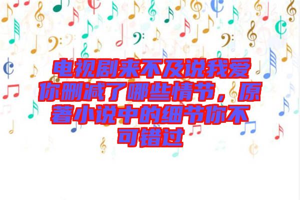 電視劇來不及說我愛你刪減了哪些情節(jié)，原著小說中的細(xì)節(jié)你不可錯過